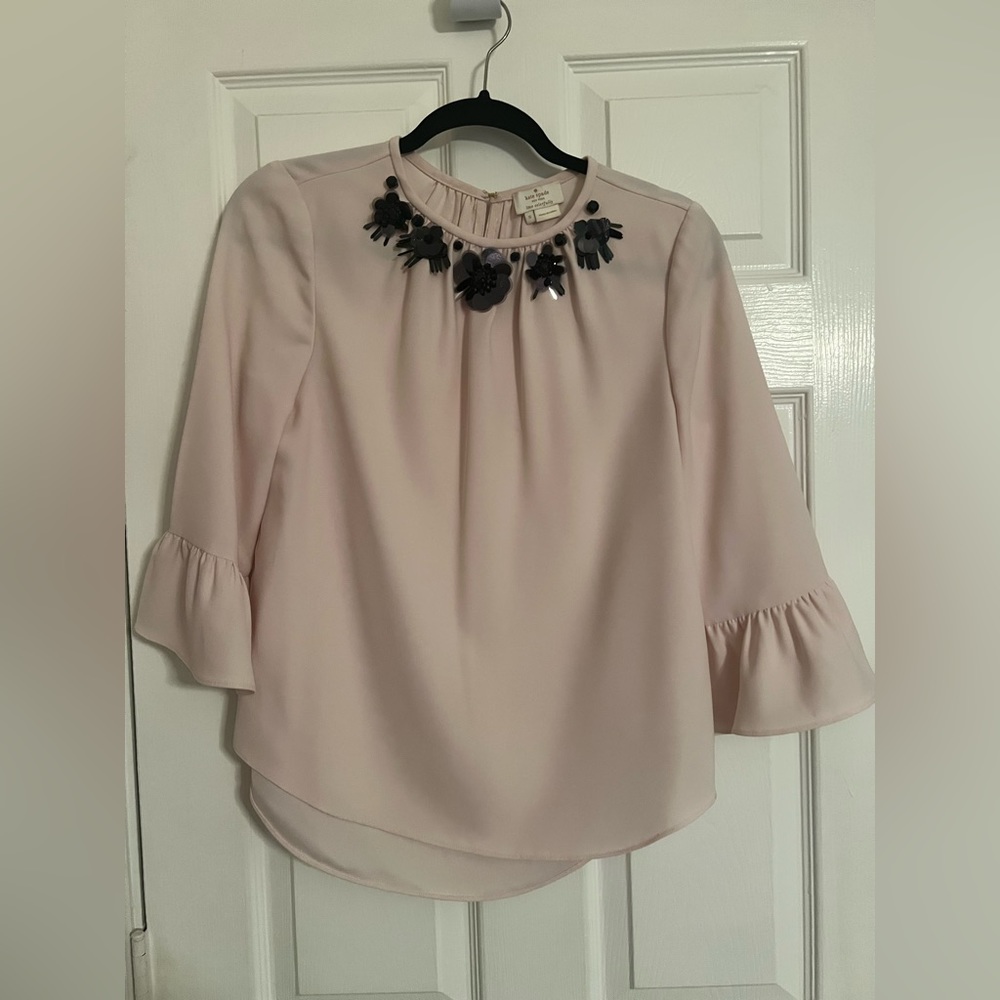 Rare Kate Spade beaded Flowered Top